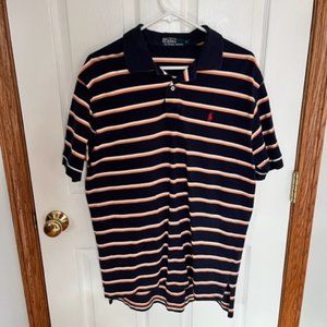 Polo Ralph Lauren Mens Blue Striped Polo Large